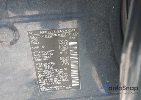 2016 Nissan Rogue Sv from USA, damaged, VIN KNMAT2MT9GP617135